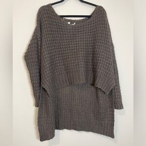 BCBGeneration Womens Sweater Size XS/S Olive Green Knit High Low Oversized Top